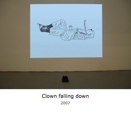Clown falling down